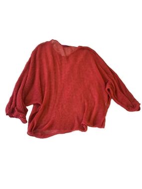 Women's Relaxed Sheer Coral Lightweight Sweater OS
